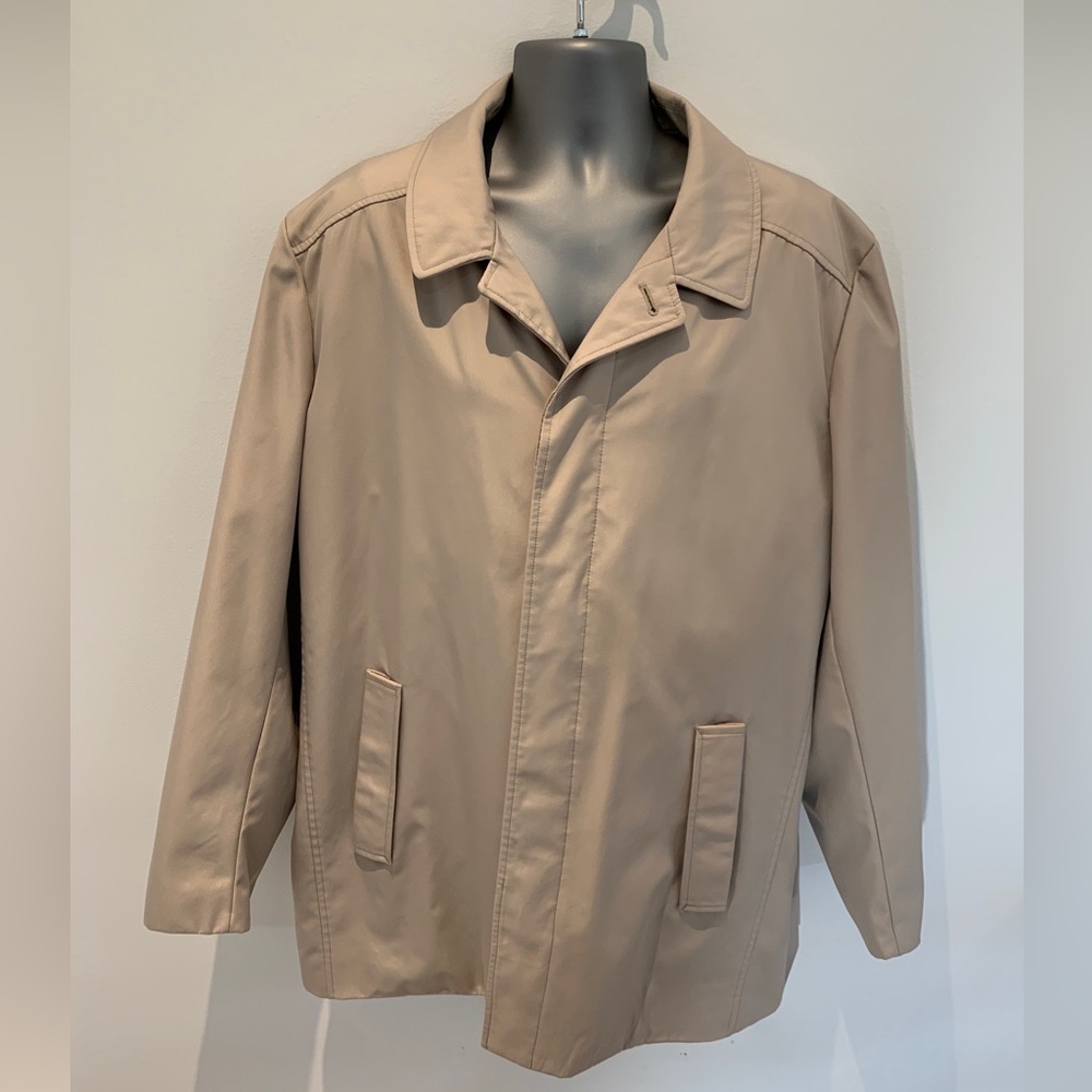 Calvin Klein XL Hidden Button windbreaker 100 polyester men’s beige jacket